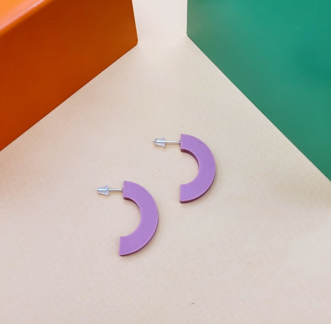 Purple Curve Studs Earrings by Will Sharp