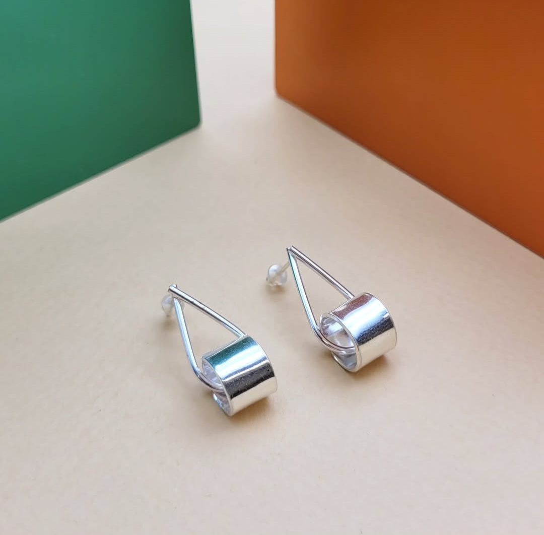 Silver Spinner Studs by Will Sharp