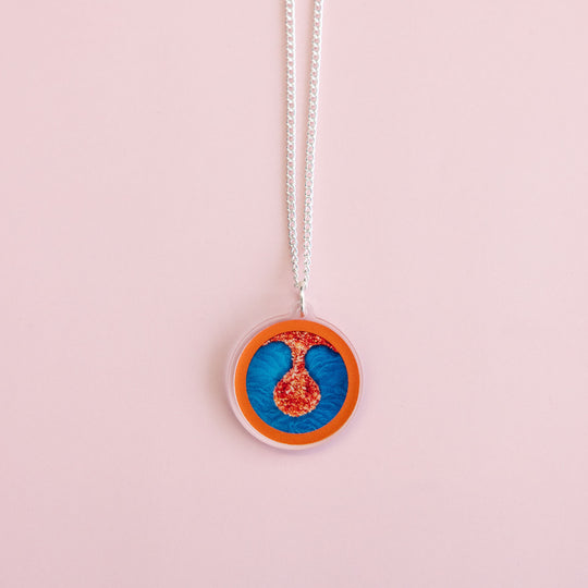 Tatty Devine X Helen Chadwick Wreaths To Pleasure Pendant Teal and Coral