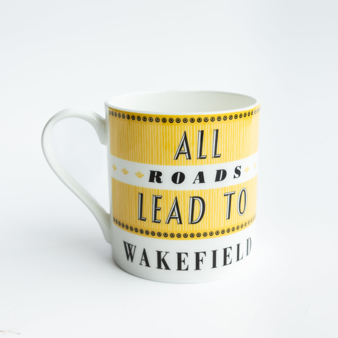 All roads Lead to Wakefield Mug Yellow