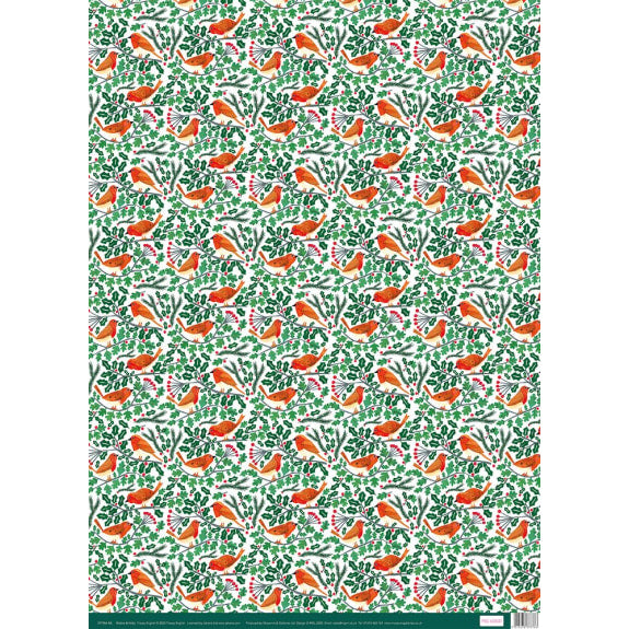 Robins and Holly Gift Wrap