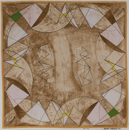 Barbara Hepworth, Landscape Sculpture, Design for Ascher Scarf, 1947