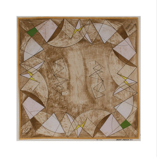 Barbara Hepworth, Landscape Sculpture, Design for Ascher Scarf, 1947