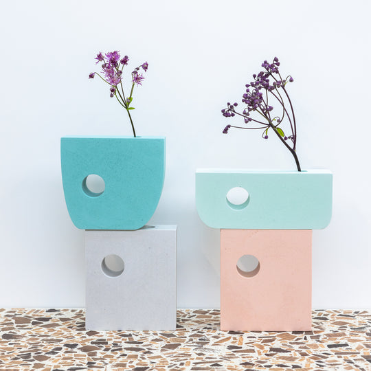 Hepworth Block Vase, Green Stackable Short