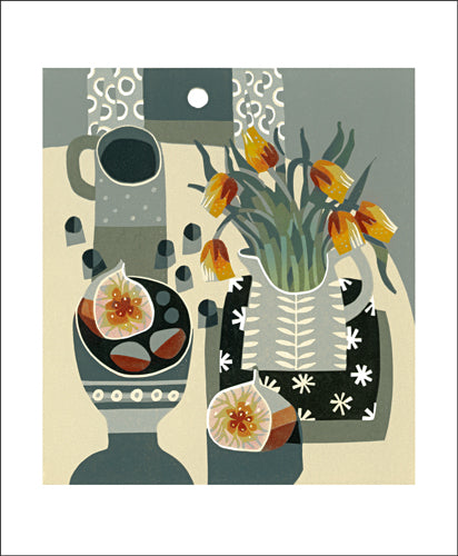 Tulips and Fig Greetings Card
