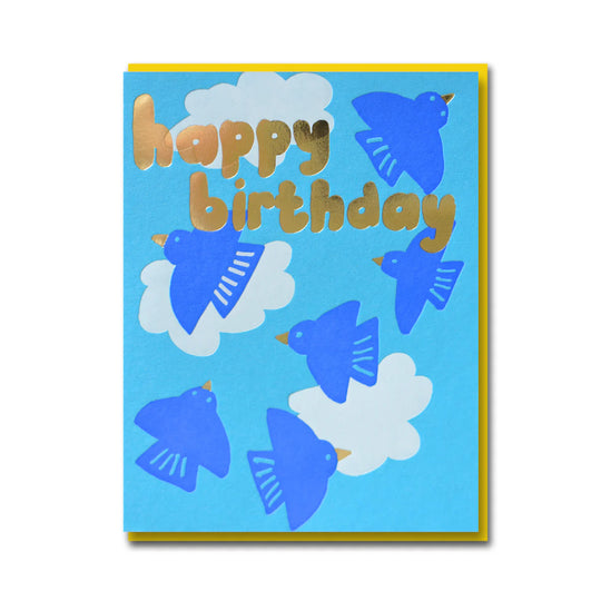 Joyful Birds in Flight Greetings Card