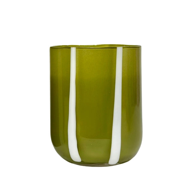 Atina Glassware in Olive & White