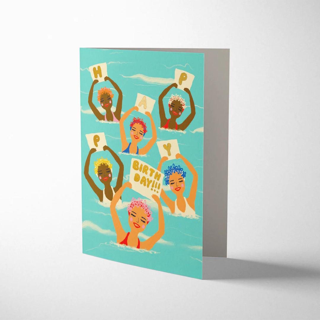 Syncronised Girls Greetings Card