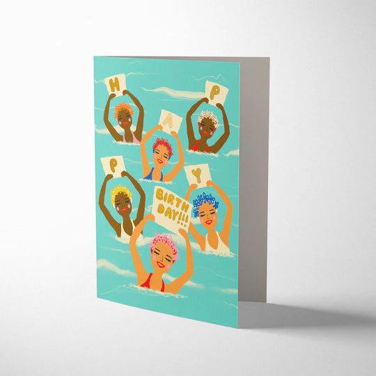 Syncronised Girls Greetings Card
