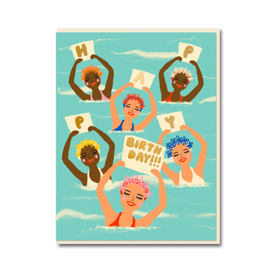Syncronised Girls Greetings Card