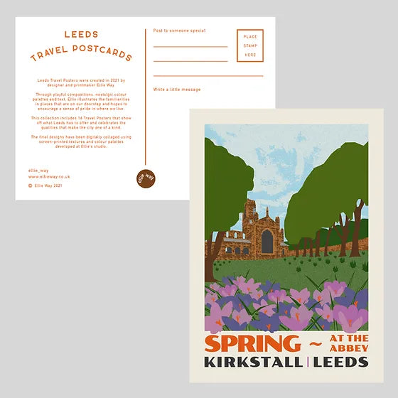 Spring at The Abbey Leeds Postcard by Ellie Way