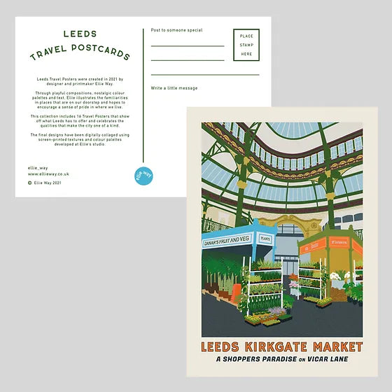 Kirkgate Market Leeds Postcard by Ellie Way