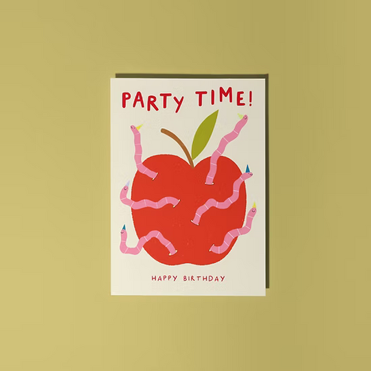 Worm Party Greetings Card