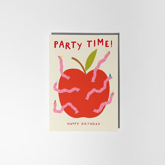 Worm Party Greetings Card