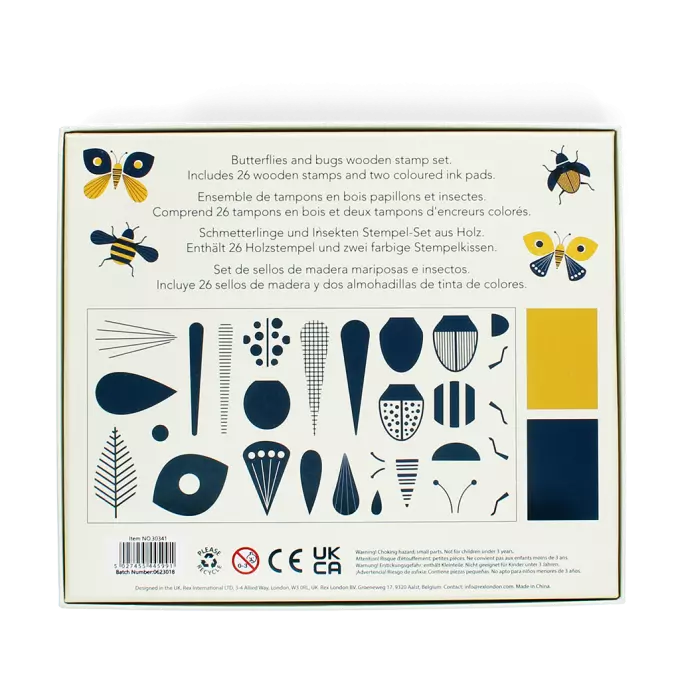 Wooden Stamp Set - Butterflies and Bugs