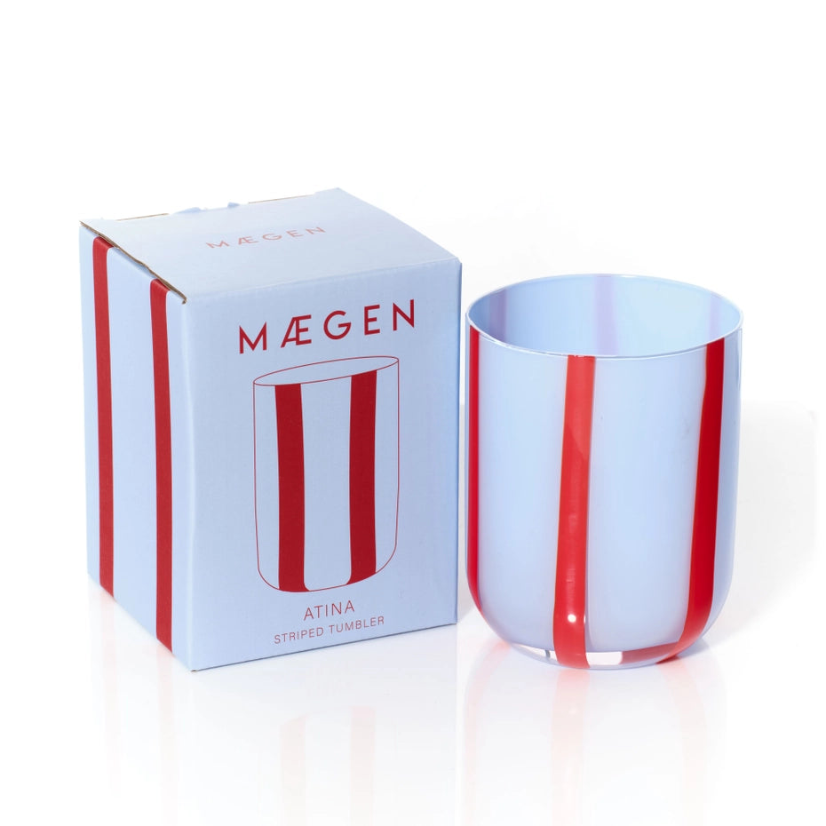 Atina Glassware Blue & Red