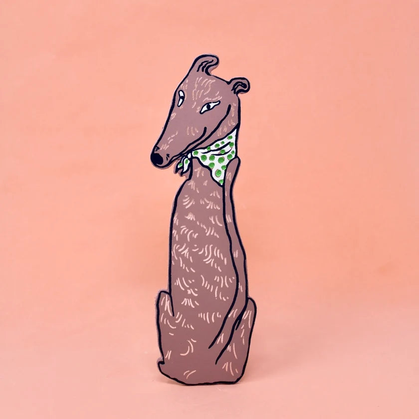 Leather Dog Tails Bookmark in Dusky Pink
