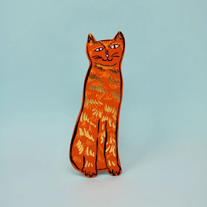 Leather Cat Tails Bookmark in Ginger