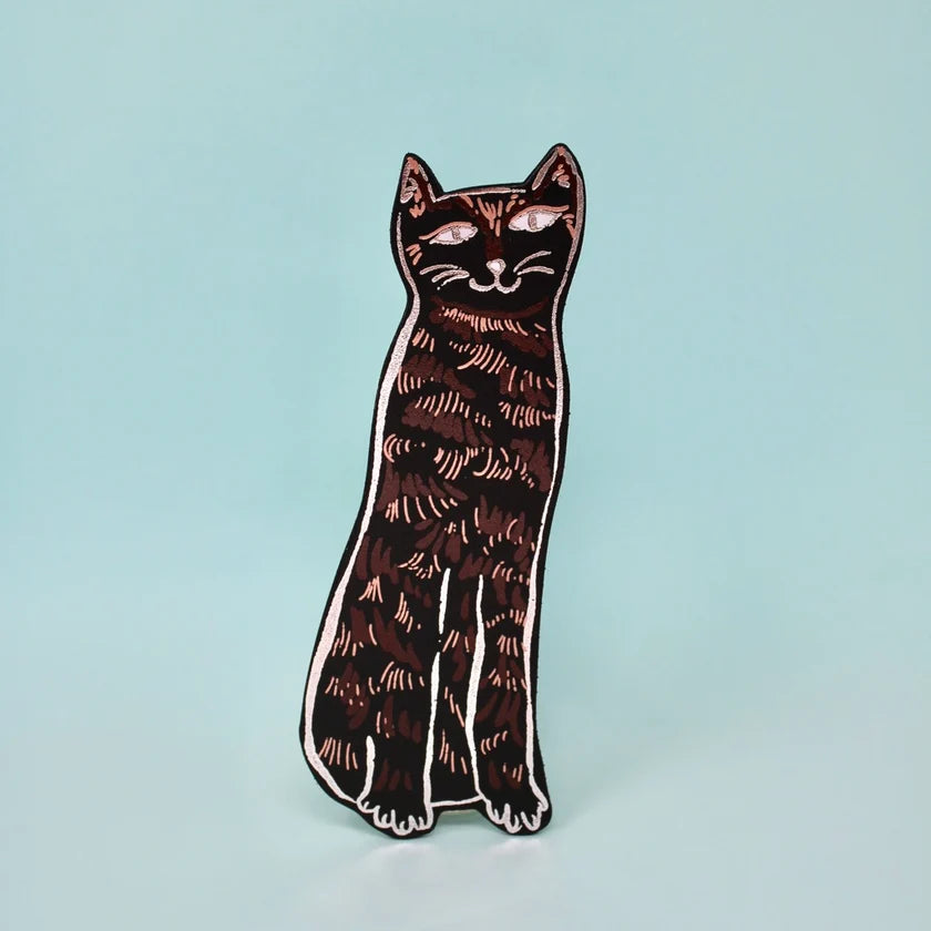 Leather Cat Tails Bookmark in Black