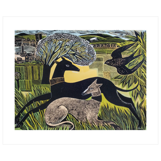 Two Yorkshire Whippets Greetings Card