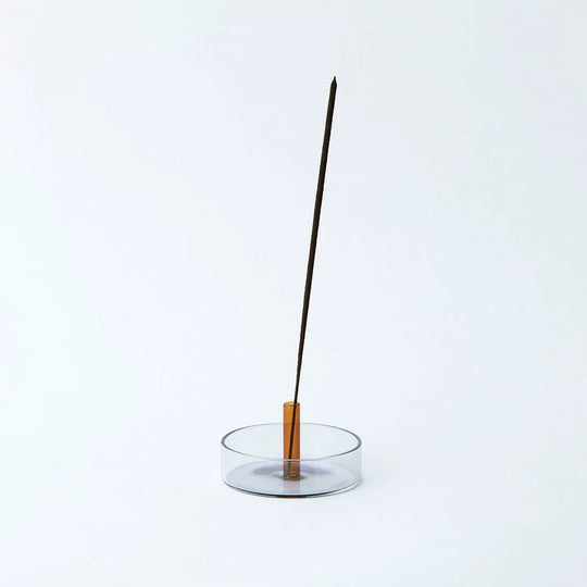 Smoke and Amber Duo Tone Glass Incense Holder