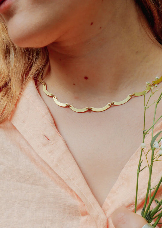 Scallop Brass Necklace