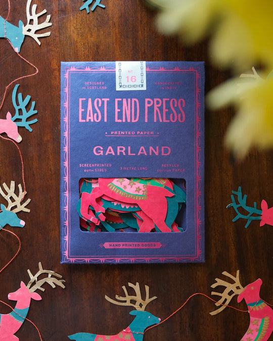 Bright Reindeer Garland by East End Press