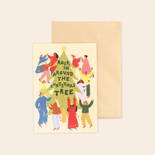 Rockin Around Christmas Card by Little Black Cat Illustrations