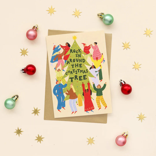 Rockin Around Christmas Card by Little Black Cat Illustrations
