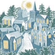 Eric Ravillious Winter Village Christmas Card Pack