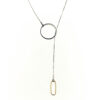 Steel and Brass Lariat H50 Necklace by Factory Floor Jewels