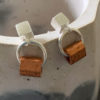 Silver Cube and Copper stud Marina earrings by Factory Floor Jewels