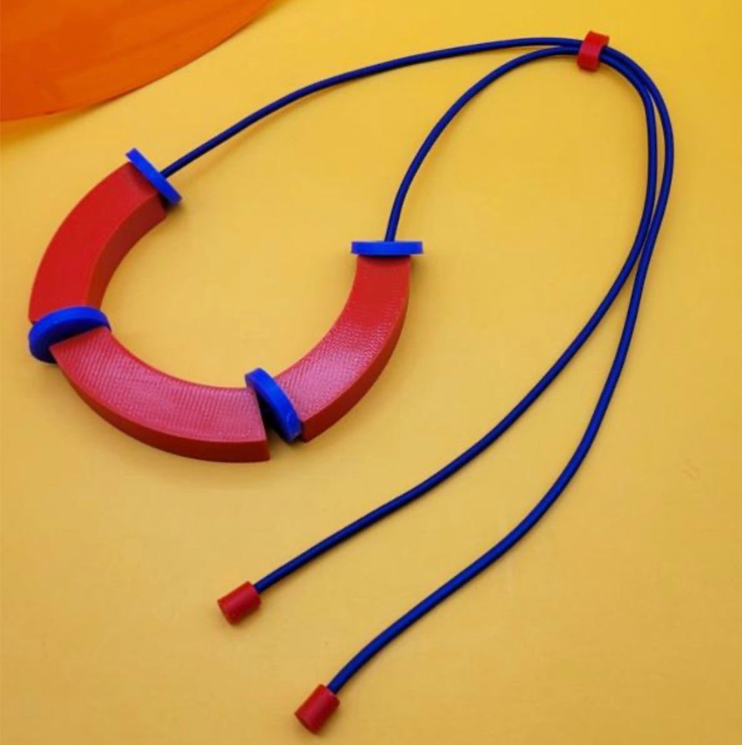 Red/Navy Block Necklace by Will Sharp