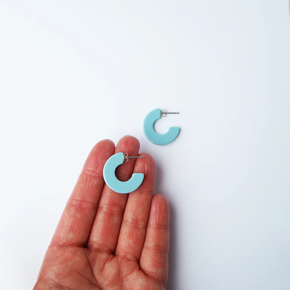 Lux Mini Hoops Powder Blue Small