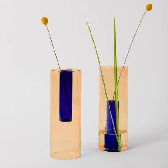 Reversible Vase Peach / Cobalt