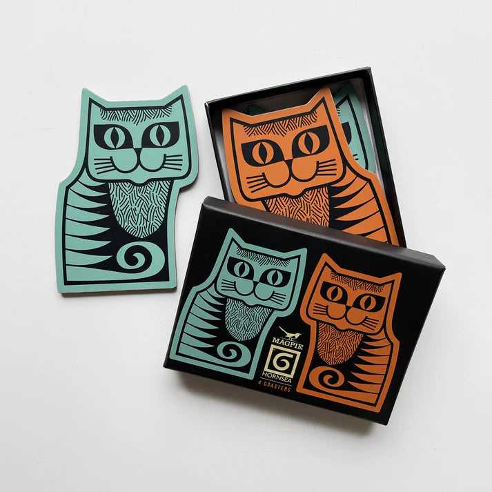 Hornsea Cat Shaped Coasters - set of 4