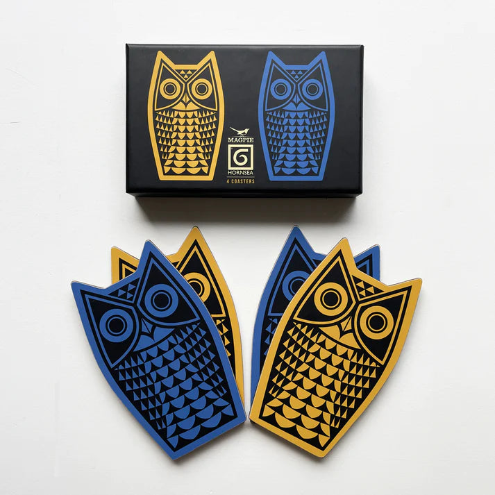 Hornsea Owl Shaped Coasters - set of 4