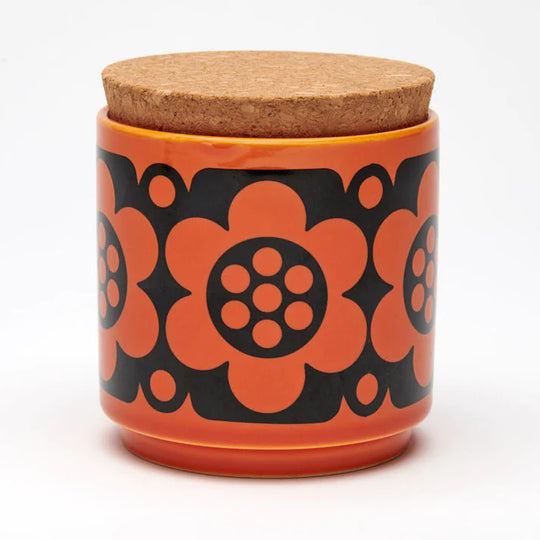 Hornsea Storage Jar - Geo Flower Orange
