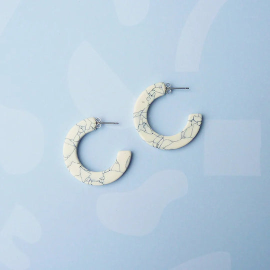 Marmaro Midi Hoops Grey/Winter White