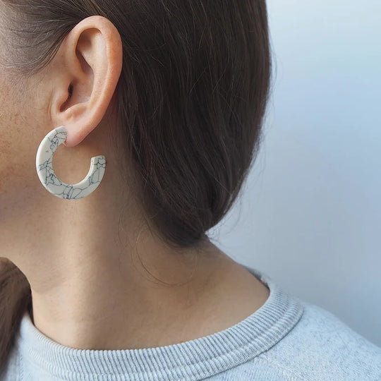 Marmaro Midi Hoops Grey/Winter White