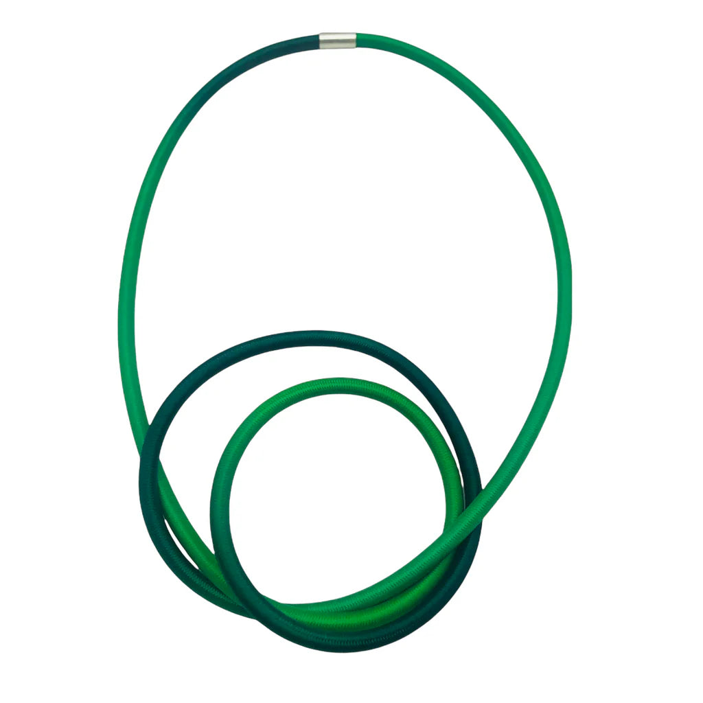 String Necklace in Emerald/Pine by Gilly Langton