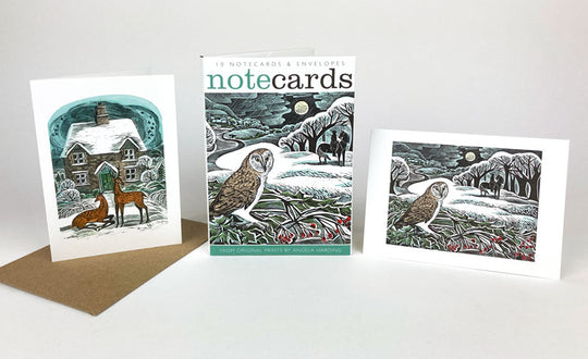 Christmas Cottage / Owl Flight Notecard set