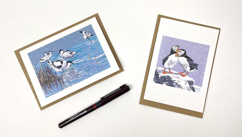 LP Puffins / Avocets Notecard set