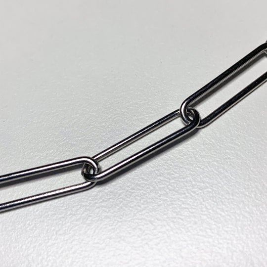 28" Paperclip silver necklace by Factory Floor Jewels
