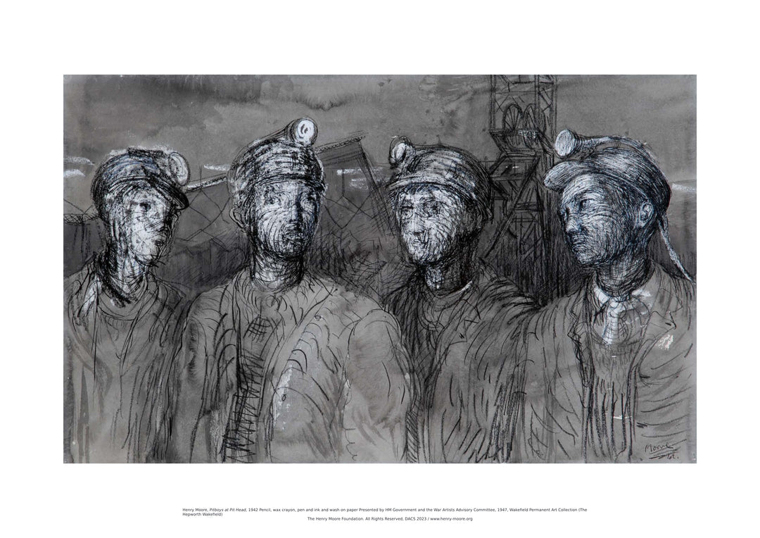 Henry Moore, Pitboys at Pit Head, 1942 - A3 Print