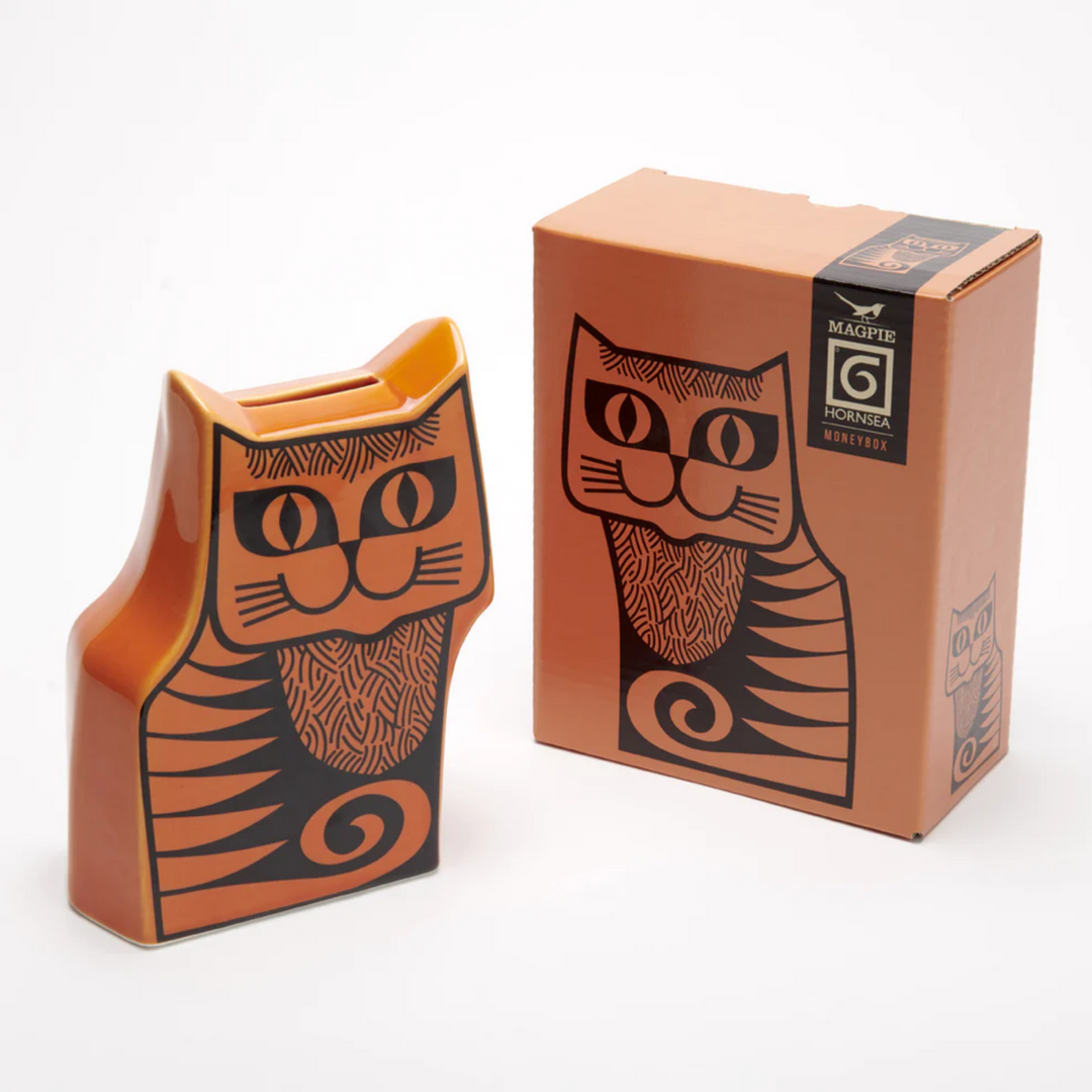 Hornsea Cat Moneybox - Orange