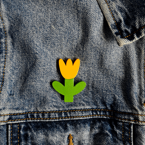 Orange Tulip Brooch