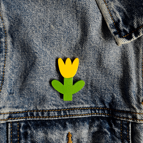Yellow Tulip Brooch