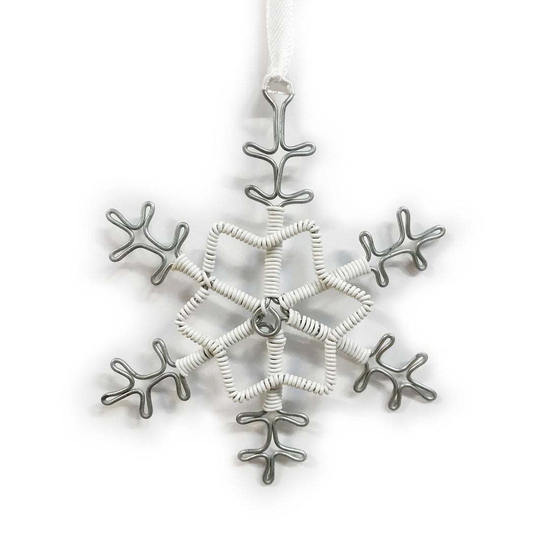 Wire snowflake decoration