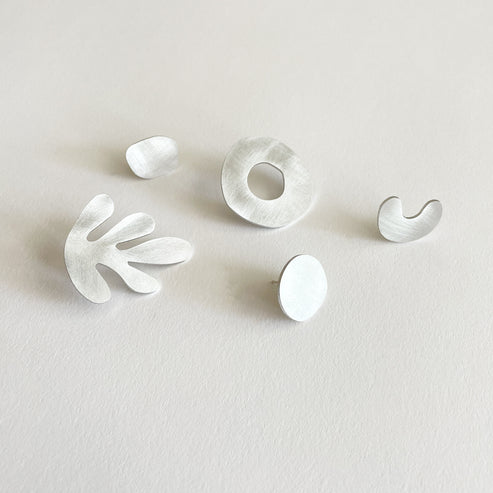 Seaweed earring set in silver aluminium